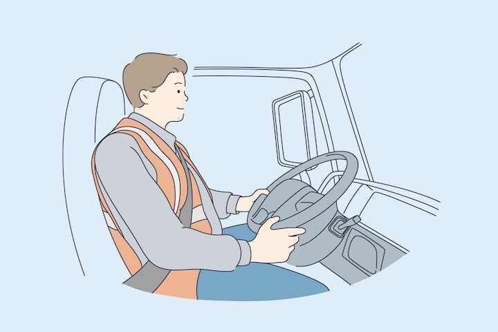 illustration of a fleet driver at the wheel
