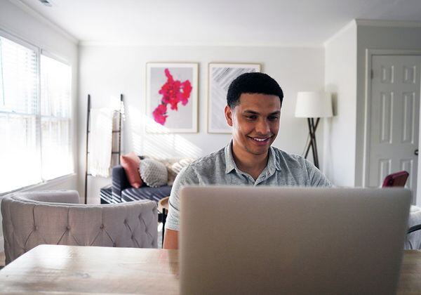 Independent learner using laptop