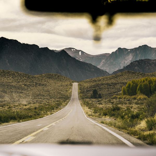 view from car windshield 