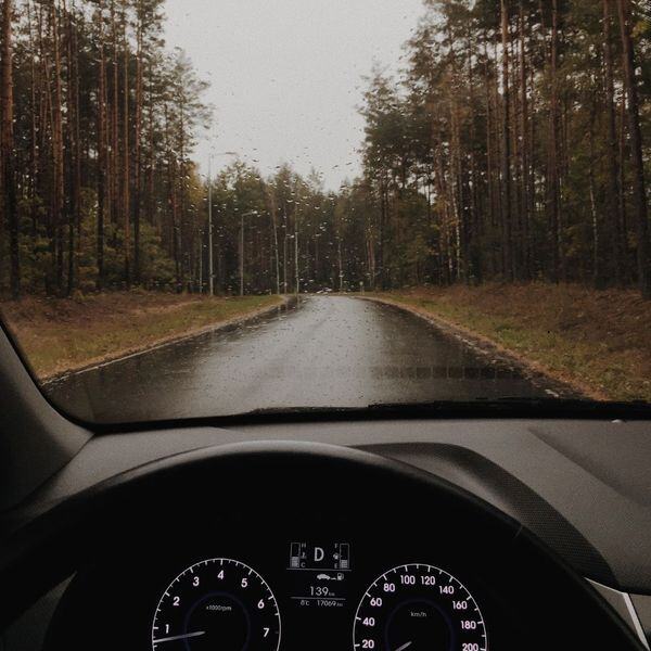 POV driving on wet roads